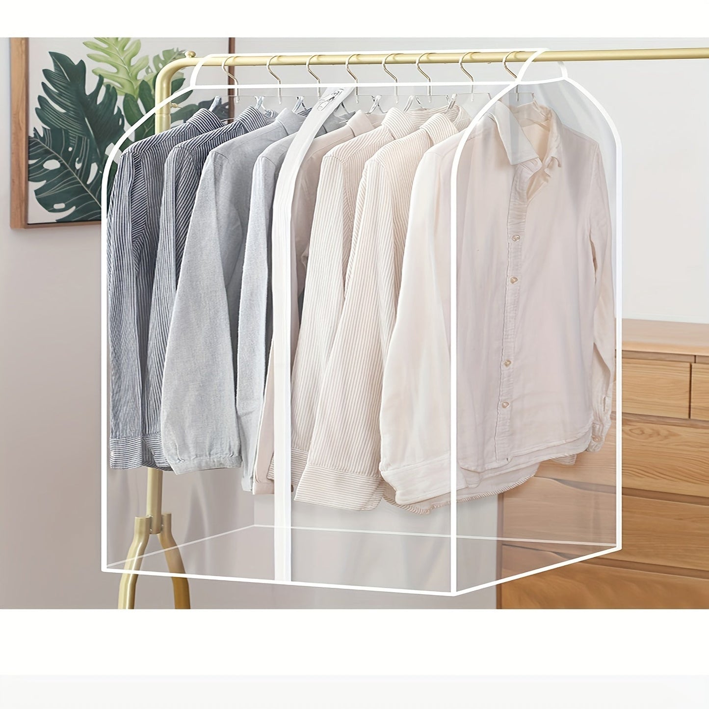 Oversized Transparent Hanging Garment Bag - Perfect for Closet Organization and Storage of Coats, Suits, Dresses and More! Bottom Closed Clothing Cover to Protect Your Wardrobe. Frame Not Included.