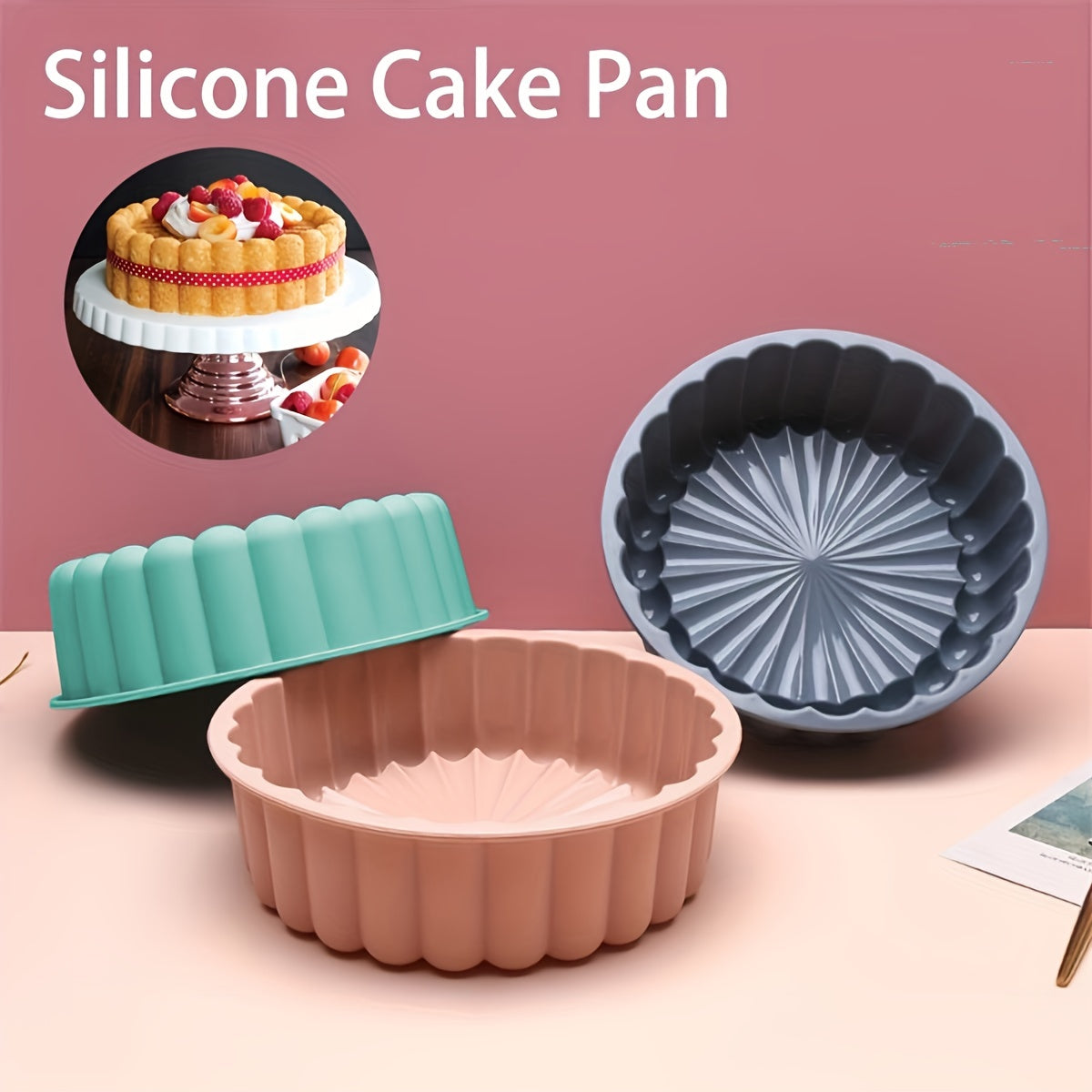 Silicone Round Cake Mold, Non-Stick & Flexible, Perfect for Weddings, Birthdays, and More