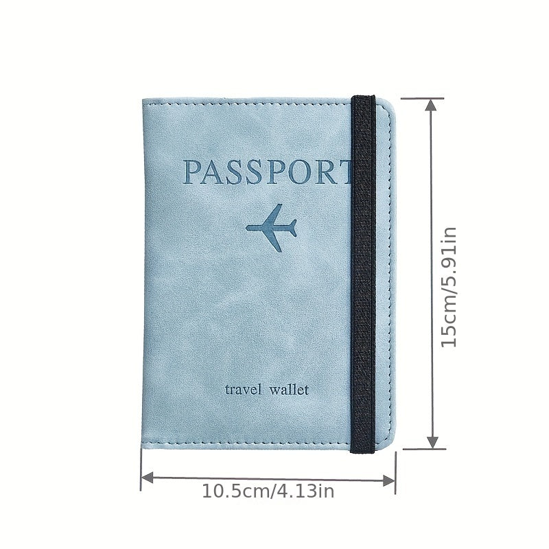 RFID passport holder with thin leather surface, multi-functional wallet, cute card holder for travel.