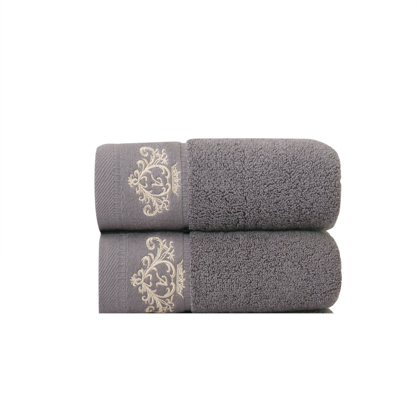 Crown Pattern Cotton Towel Set - Soft, Absorbent, Durable - Ideal for Family Use - Includes Hand and Bath Towels - 34.8x74.93cm and 70.1x139.7cm - Bathroom Accessories