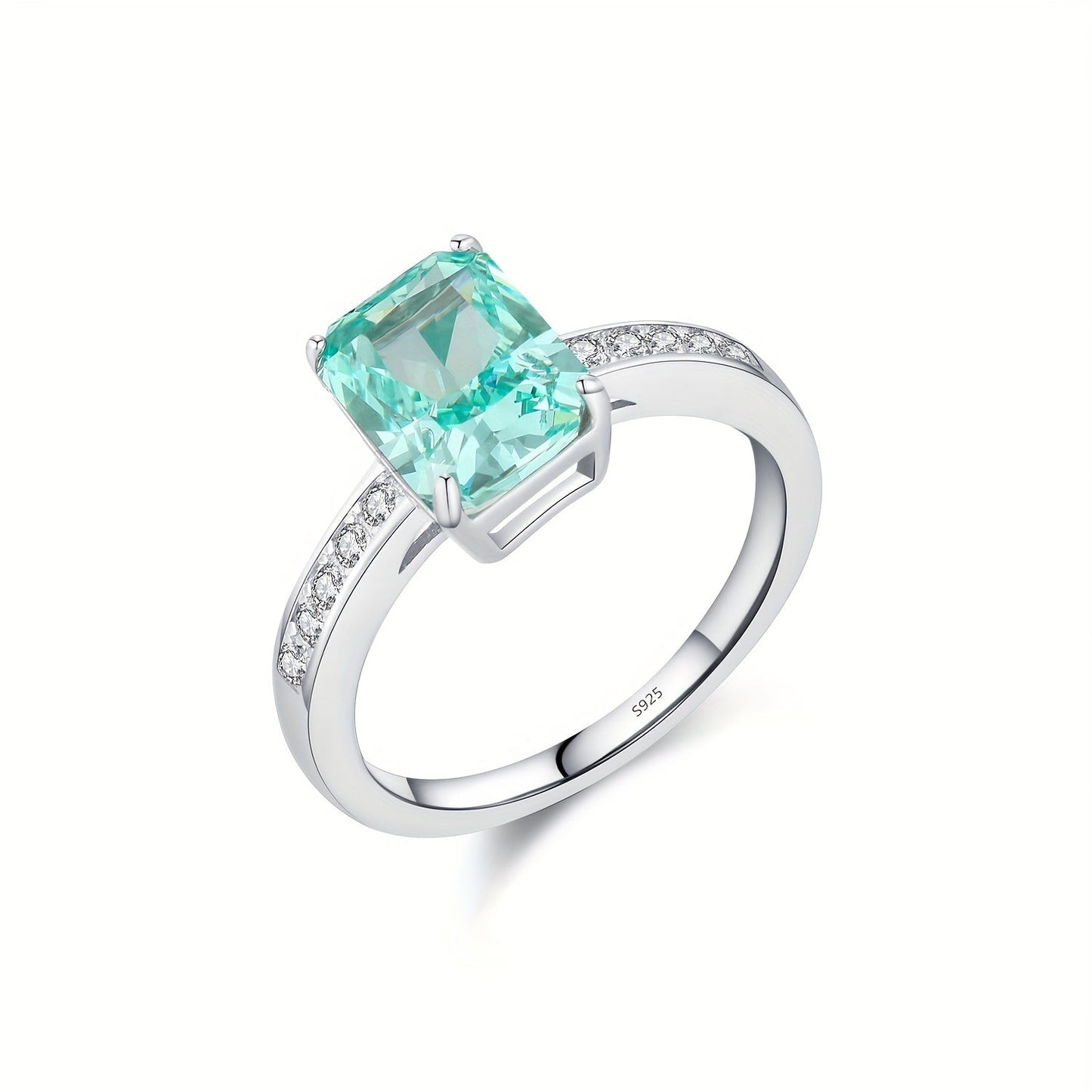 YANLOK presents a stunning 925 sterling silver ring with Paraiba blue cubic zirconia, ideal for gifts and special occasions. This elegant vintage-inspired piece exudes a festive sparkle that is sure to impress.