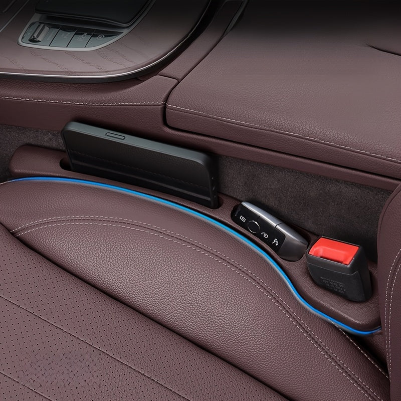 Car Seat Gap Filler with Multi-Storage Compartments - Leak-Proof Interior Strip, Ideal for Car Storage Solutions.