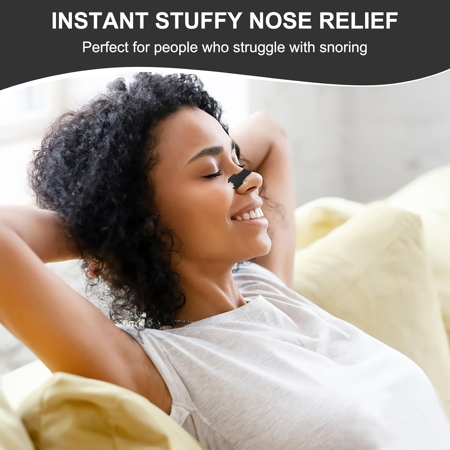 Durable, versatile nasal strips made of black bamboo charcoal fiber for a restful night's sleep.