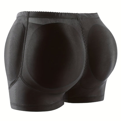 Shapewear shorts for women with padded butt lift, seamless fabric, anti-roll waist trainer, and tummy control.