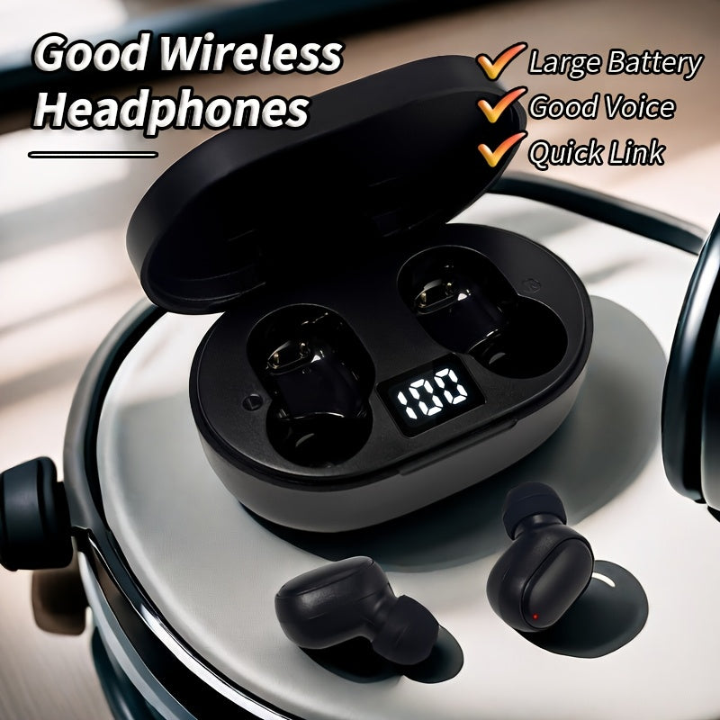 1 Pair TWS Wireless Earbuds with LED Display, Touch Control, USB Charging, Wireless 5.0, for Gaming/Music/Sports, iOS/Android Compatible, Anime/Movie/TV/Video Game Themes, Capacitive