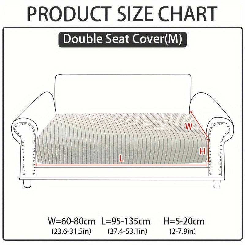 Light gray sofa cover designed to resist cat scratches, suitable for 1-4 seat sofas, made of non-slip, pet-friendly jacquard fabric with ribbed texture, ideal for living room and bedroom decor.