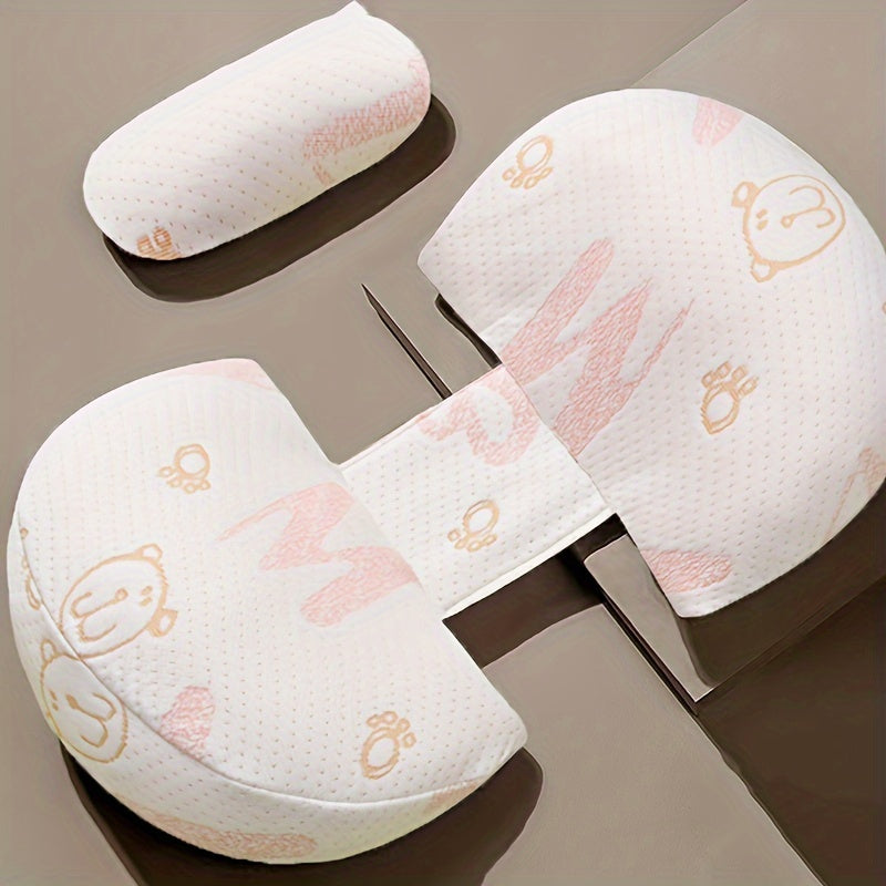 U-Shaped Maternity Pillow with Floral Print, Providing Belly Support for Side Sleeping and Waist Protection