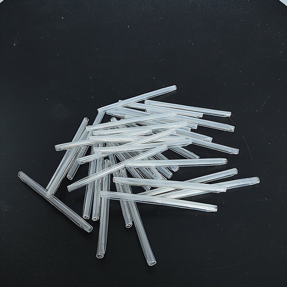 100pcs of 6cm clear fiber optic heat shrink tubing with a single core protective sleeve for fiber optic connections. 1.5mm inner diameter, made of PE material. Durable and flexible design