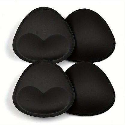 Two pairs of reusable bra insert pads for enhancing the chest invisibly.