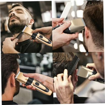 Barber's professional cordless trimming tools with USB rechargeable option.