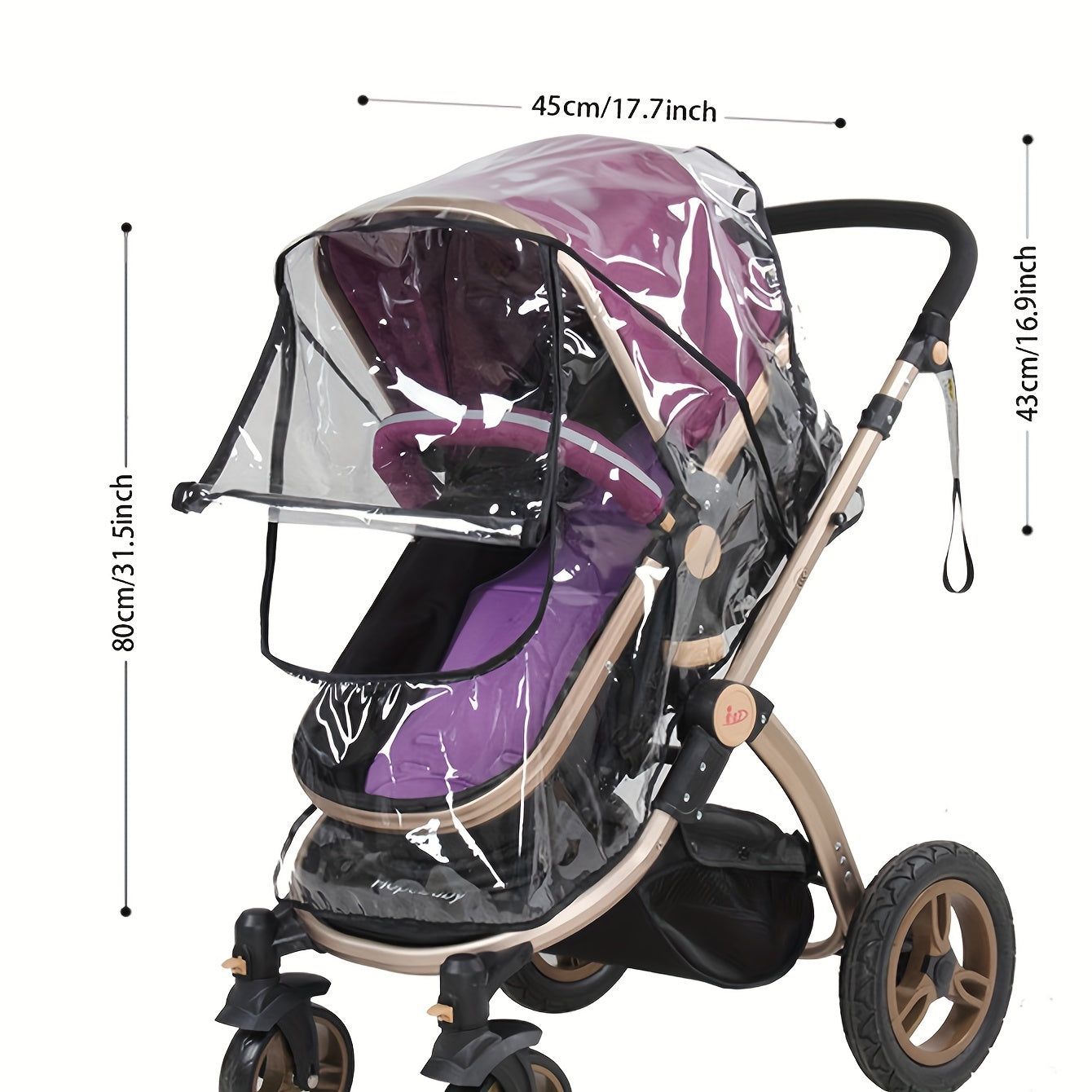 Cover your stroller in any weather conditions with the High Landscape Stroller Rain Cover, designed for universal fit and maximum windproof protection.