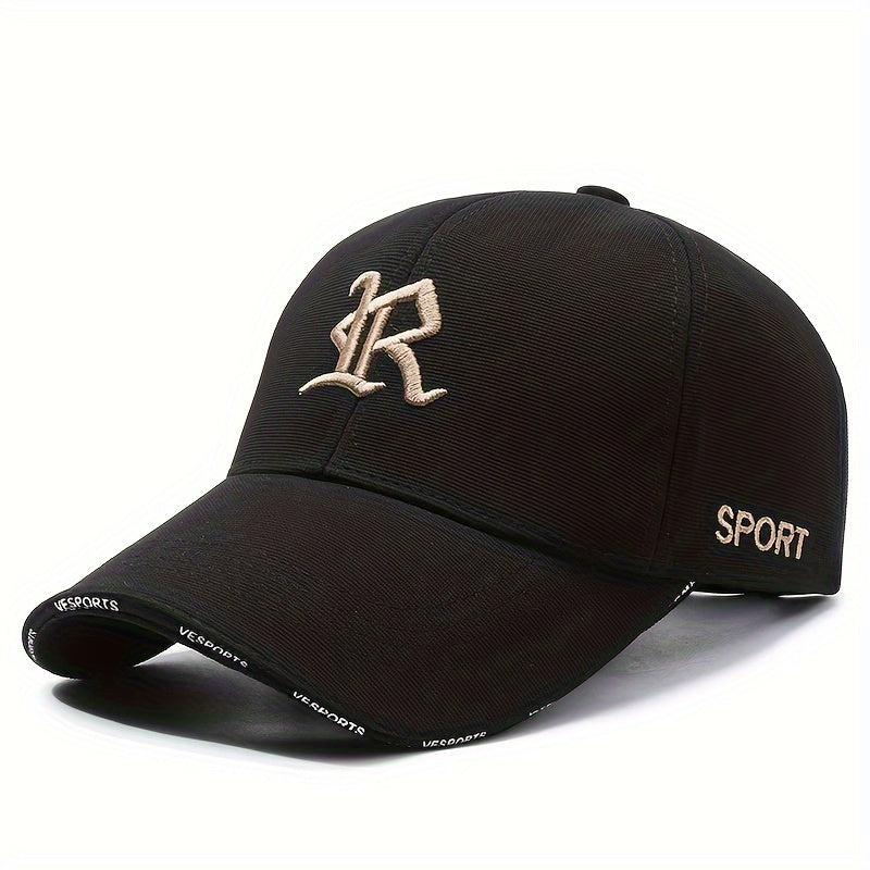 One 3D Embroidered Letter Baseball Cap made of soft polyester, hand washable, adjustable, breathable, UV protection, suitable for cycling, golf, outdoor activities, and holidays.