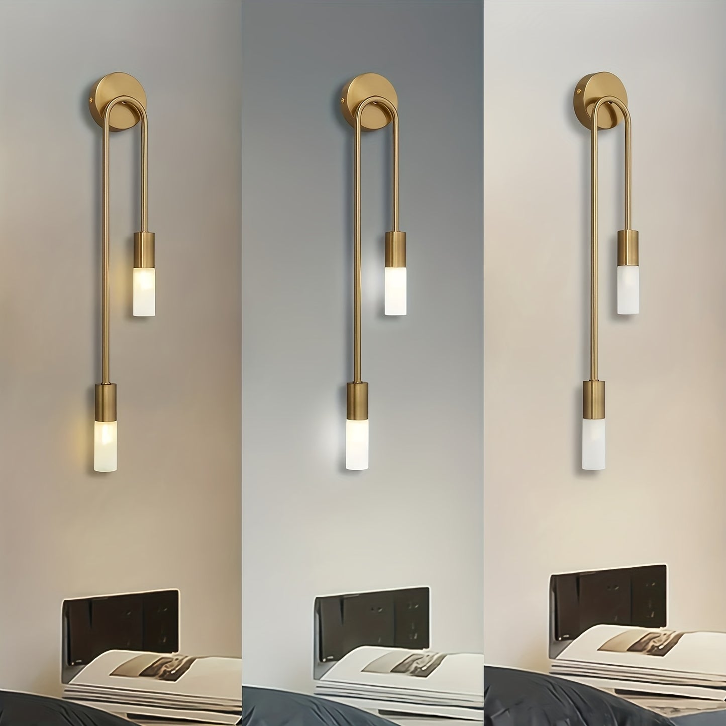 Golden and black wall lamp with modern design, G9 holder, candle-style lighting ideal for bedroom, staircase, and balcony decor. Bulb not included.