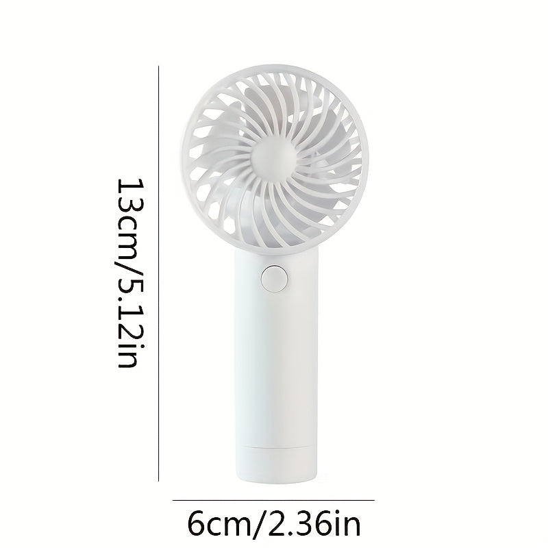 Ideal for both indoor and outdoor use, this portable handheld fan features a 3-speed setting and a 400mAh USB rechargeable battery. With a wearable electric design and button control, this mini fan is made of durable plastic material. It makes the