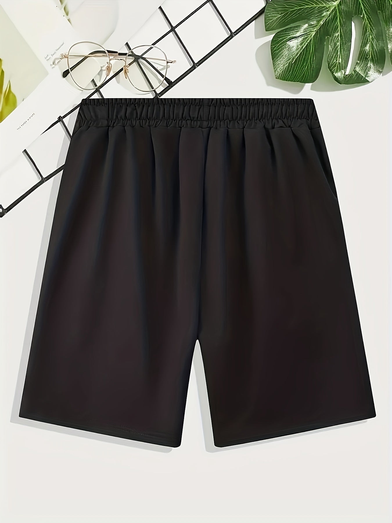 Solid 3-piece shorts for plus size men, perfect for summer outdoor sports.