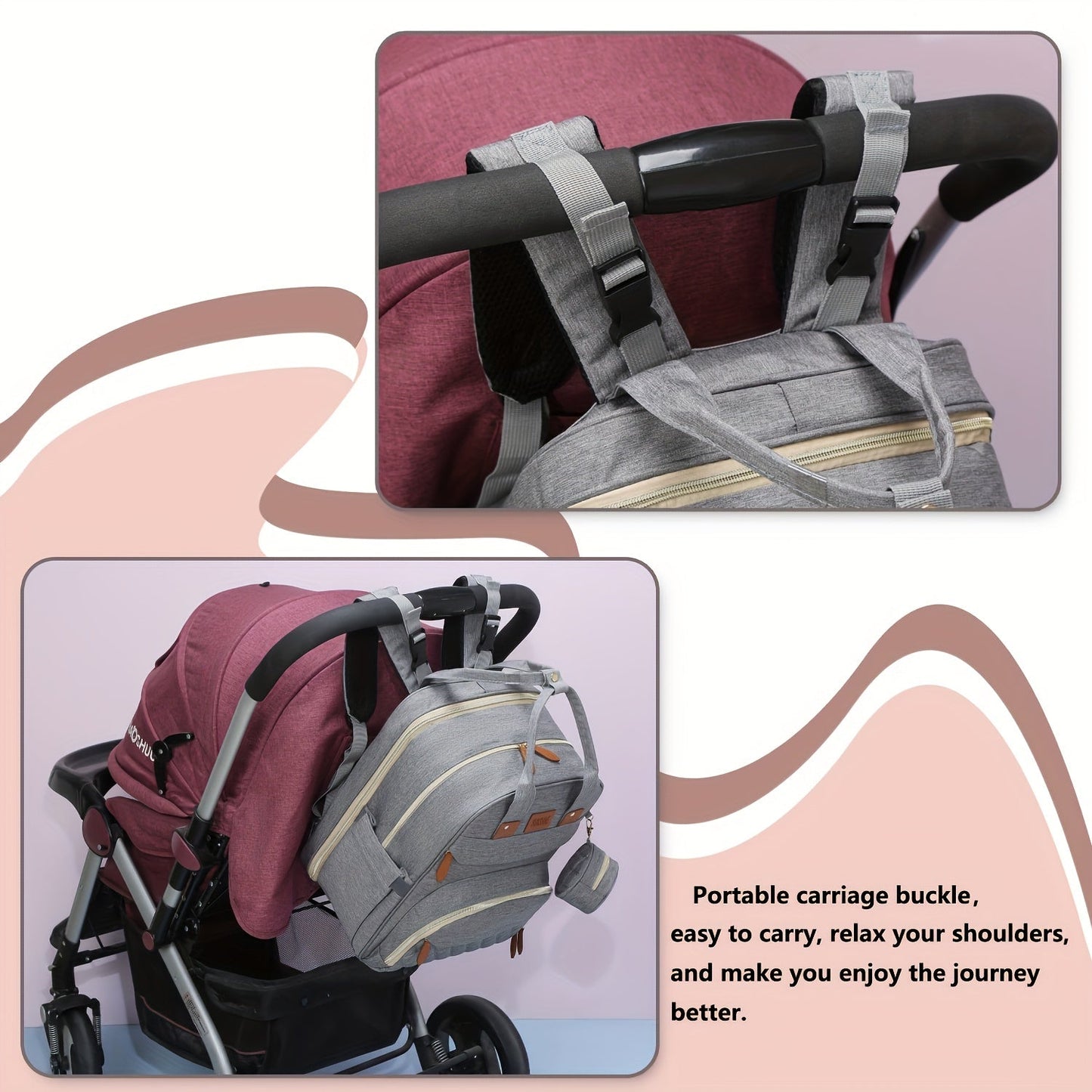 The Lamroro Diaper Bag Backpack is a must-have for parents on the go! This multi-functional polyester travel bag features a convenient USB charging port, zipper closure, anti-sunburn design, utility pocket, and strong handle strap. Perfect for moms and