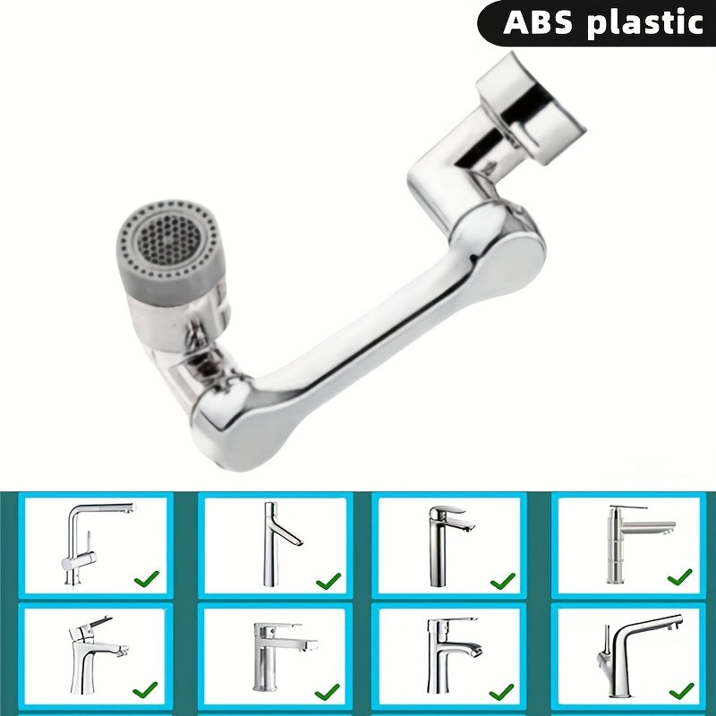 Adjustable water flow faucet aerator with rotating, two spray modes for kitchen and bathroom.