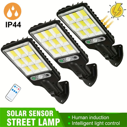 3 ANKRIYUL Solar Street Lights with Remote Control, Motion Sensor - Energy-Efficient LED Lighting for Outdoor Spaces - Easy-to-Install, Solar-Powered Security Lights, Durable Plastic