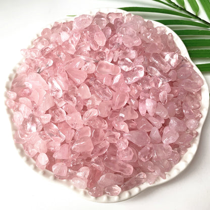 50g/100g Natural Rose Quartz Chips for Healing and Decoration in Plants, Flowerpots, Terrariums, and Fish Tanks.