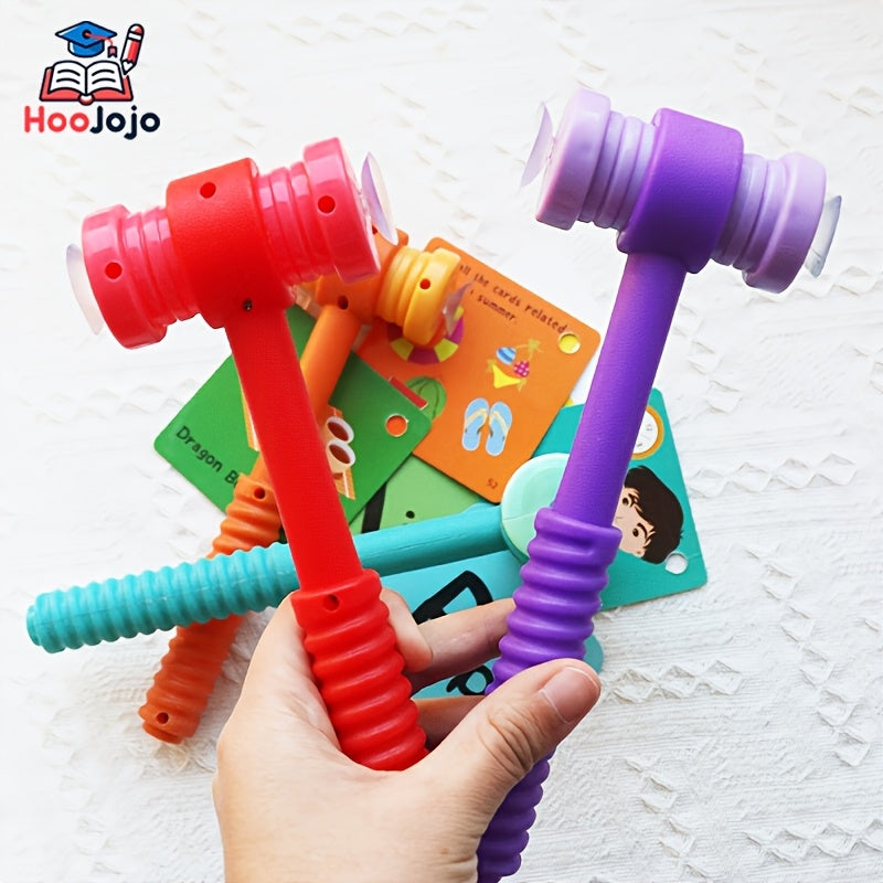 1pc dual-sided suction cup hammer for educational phonics word card tapping, classroom learning game, and interactive teaching prop for teachers.