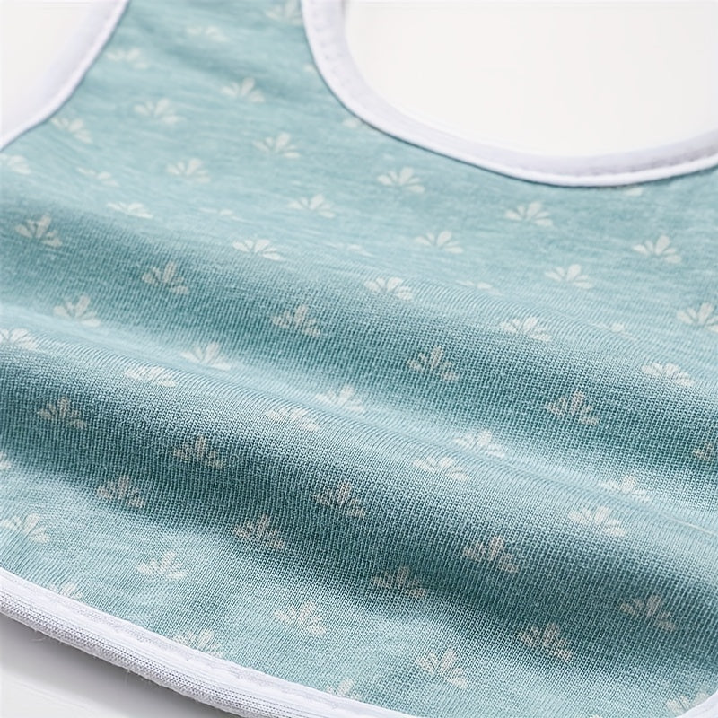 Easter Gift: Set of 5 Waterproof Baby Cotton Bibs with Three-Layer Design, Perfect for Drooling, Teething, and Feeding. Features Bottom Waterproof Cloth for added protection.