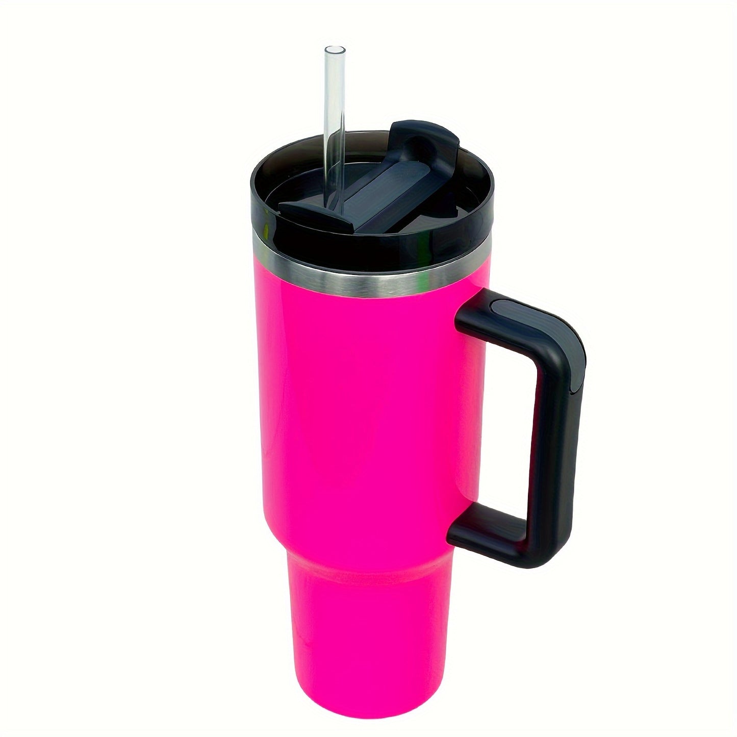 Neon 40oz Insulated Tumbler - Stainless Steel, Lid & Handle, Straw-Friendly, Ideal for Travel, Home, Office - Vibrant Summer Drinkware, Great Gift.