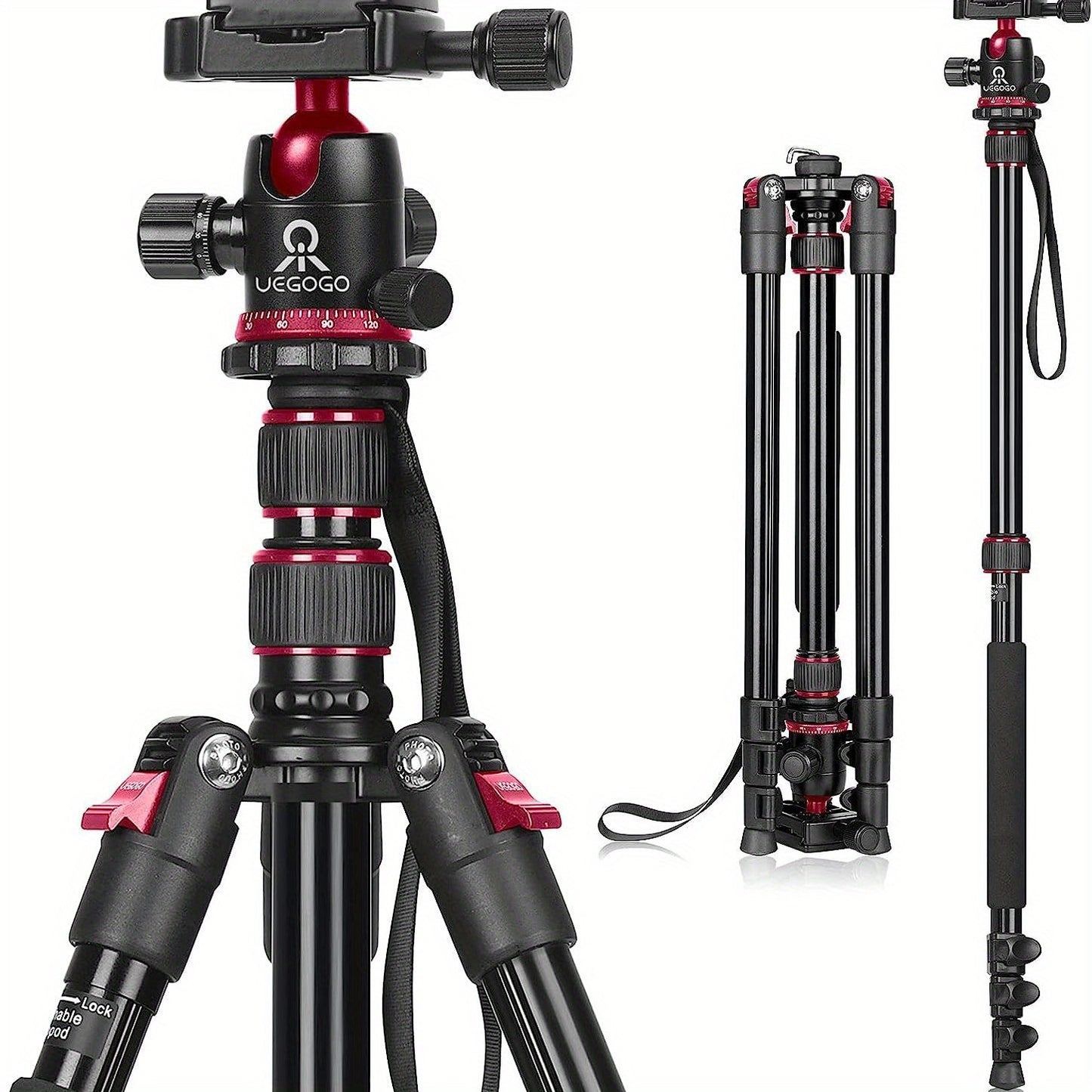 1 to'plam professional tripod birliklari, 210.06 sm kamerali tripod stendi va 210.82 sm DSLR tripod va monopodni o'z ichiga oladi, binoq, lazer darajasi, ko'zgu bilan og'ir yuk tashish uchun mos.