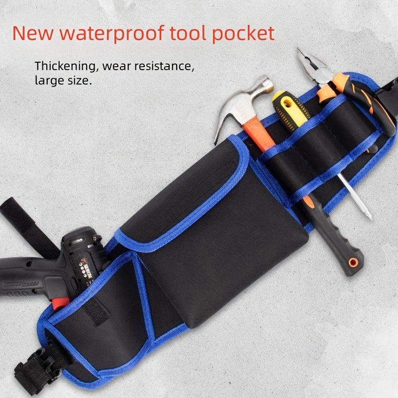 Sturdy electrician's tool bag - waterproof, portable hardware organizer for home repairs in black.