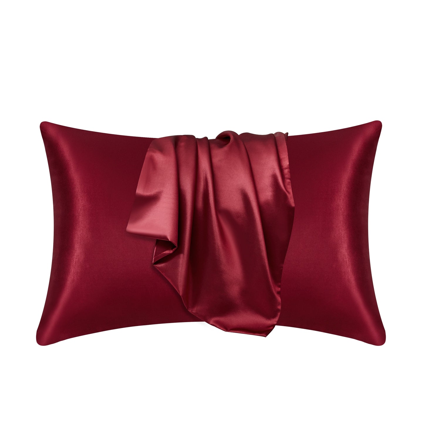 1 set of Satin Pillow Cases in a Solid Color, made with Silky Soft and Breathable material. These Pillowcases feature an Envelope Closure for a smooth and luxurious feel. Perfect for use in the Living Room, Bedroom, or Hotel, these Pillow Covers do not