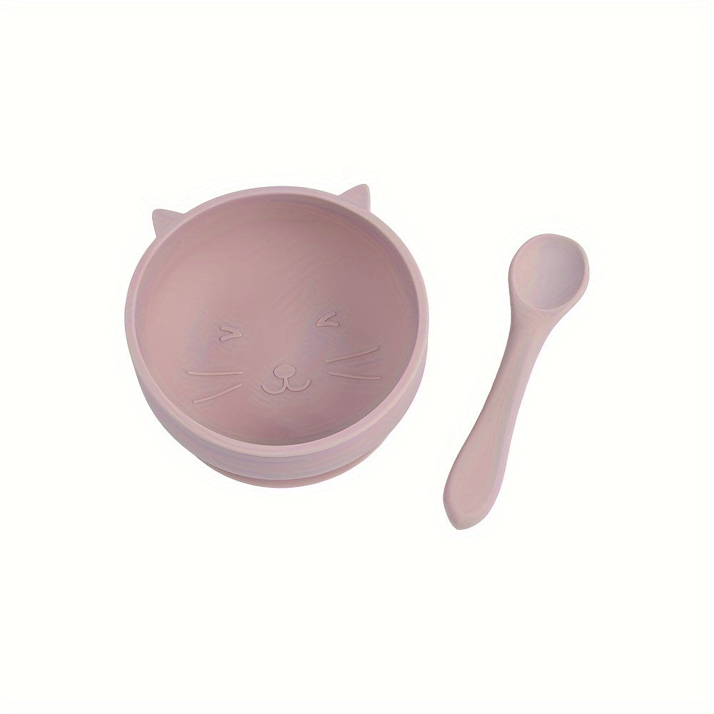 TYRY.HU Custom Feeding Bowl With Suction Cup, Silicone Bowl and Spoon Set, Perfect Christmas Gift