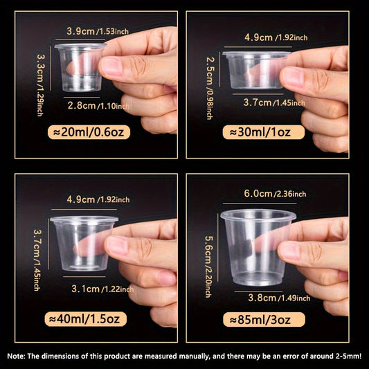 Set of 50 Transparent Polypropylene (PP) Insulated Small Aviation Cups in various sizes (20/30/40/85ml), Hand wash recommended, Ideal for Beverage Tasting and Multipurpose Use