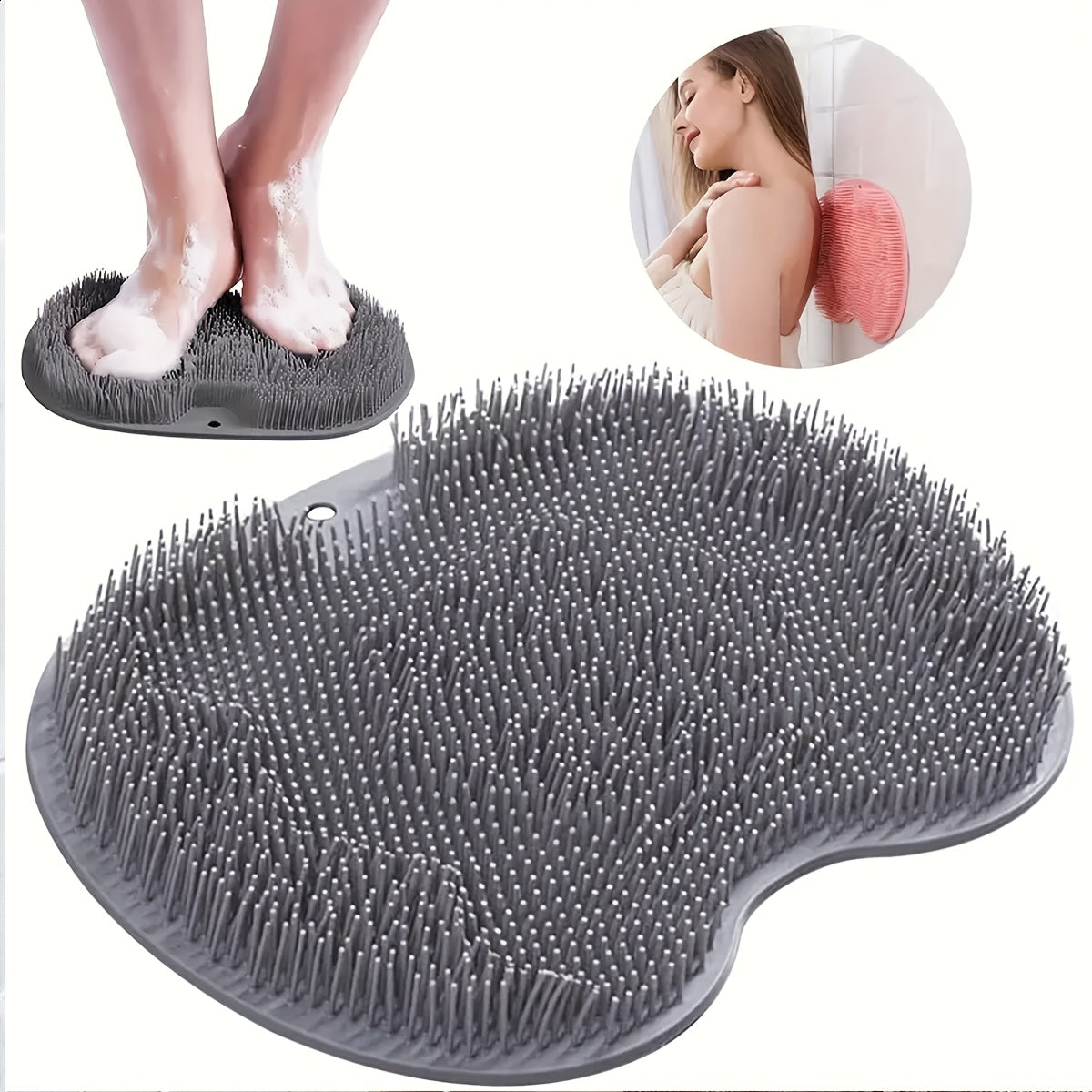 SoftBreeze Silicone Foot Scrubber Pad with Suction Cup for Shower, Non-Slip Exfoliating Foot Brush