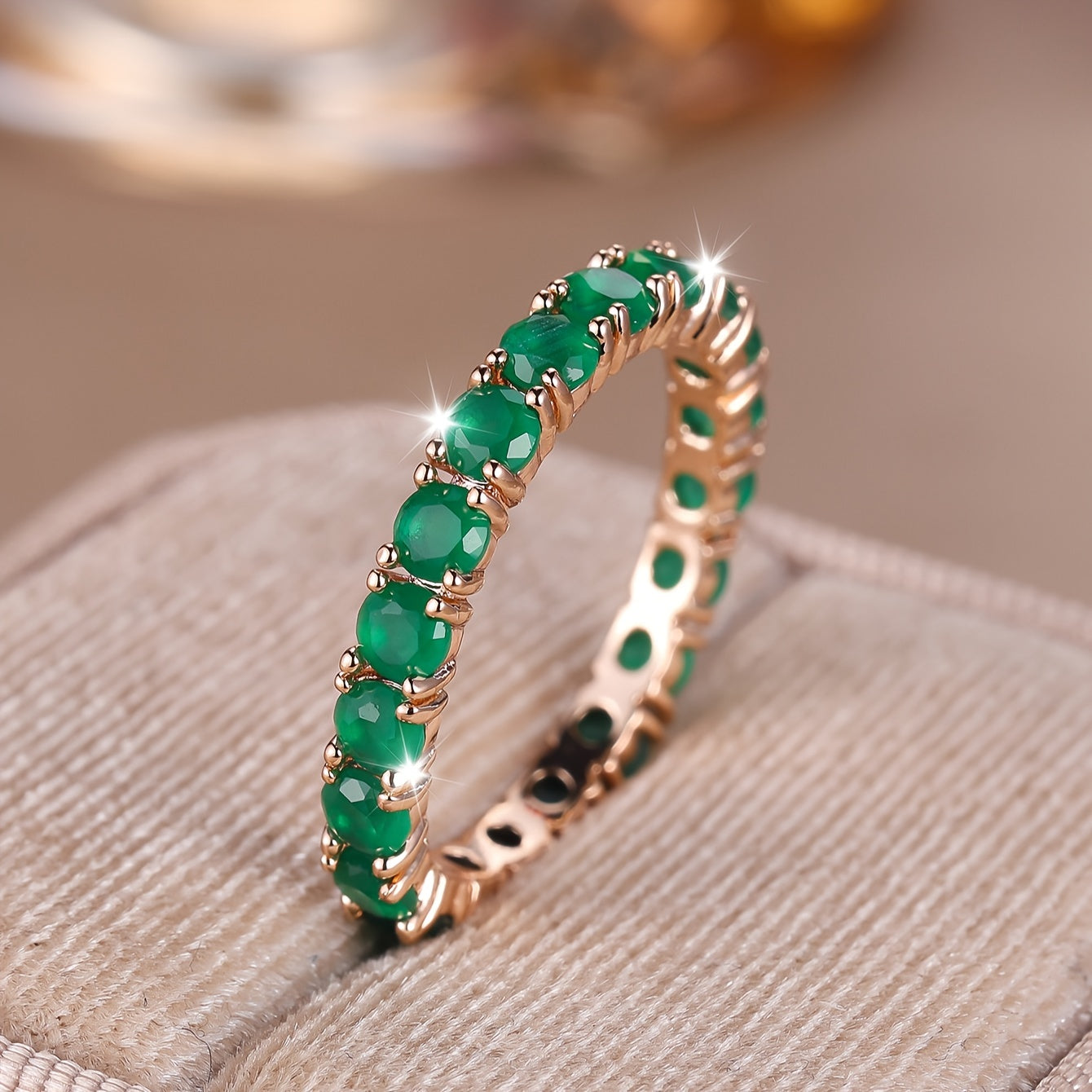 Elegant Boho Eternity Ring with Sparkling Zirconia Stones in Various Colors, A Symbol of Eternal Love. The Ideal Gift for Someone Special to You.