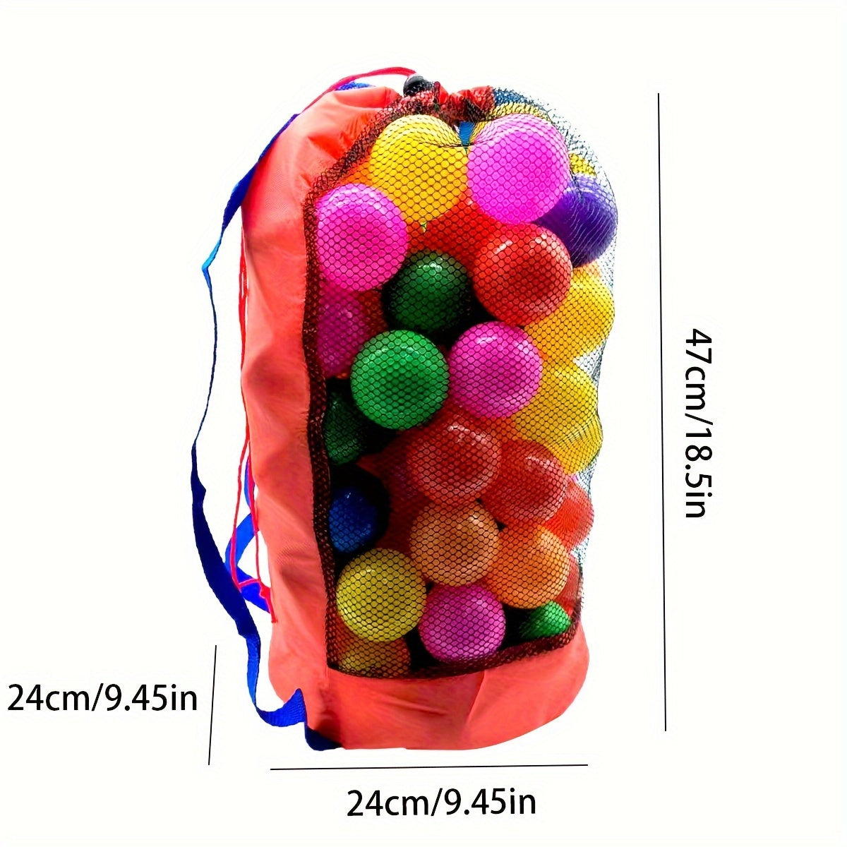 Красный сетчатый рюкзак для хранения вещей из дышащей ткани — удобный и легкий дорожный органайзер для пляжных игрушек, с затягивающимся шнурком и отделением для хранения инструментов для копания песка, идеально подходит для игр на свежем воздухе.