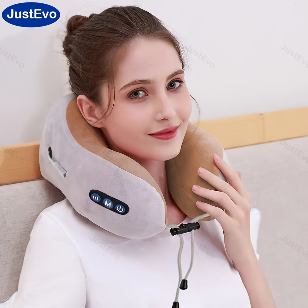 JustEvo Electric U-shaped Massager provides comfortable support, relaxing massage, and convenient neck and cervical massage.