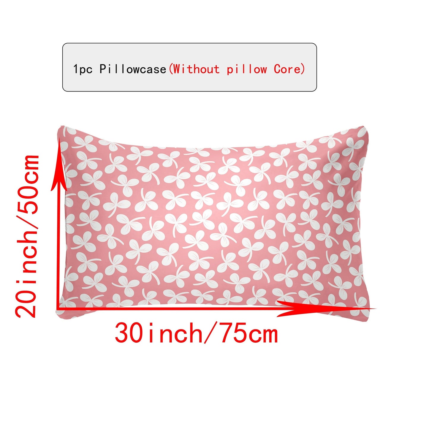 [Top Pick] Luxuriously Soft & Breathable Pillowcase - Featuring Envelope Closure and Multiple Size Options (30x50, 51x66, 50x75) - Stylish Floral & Botanical Patterns in White, Silver, Red, Purple, Grey, Pink, Lucky Clover, Maple Leaf, and Green Plants -