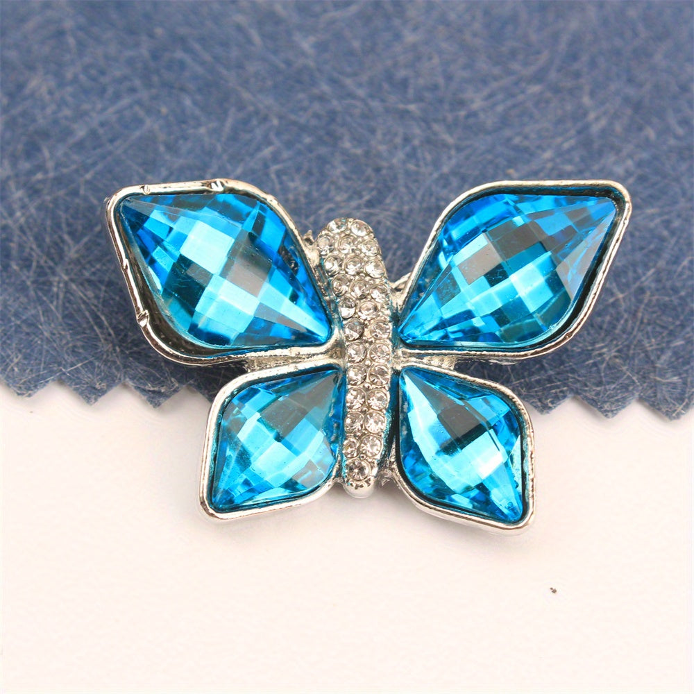 Stylish Butterfly Brooch Pin with Rhinestones - a Chic Addition to Clothing, Bags, and Hats