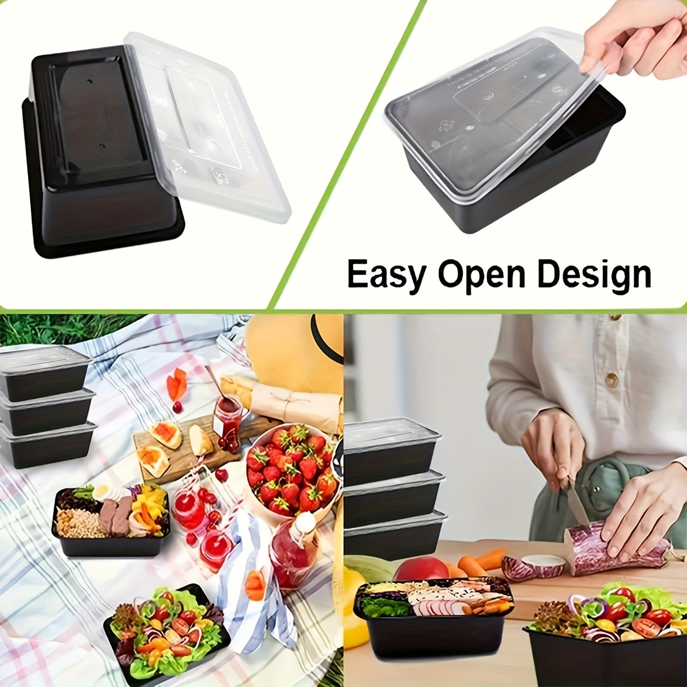 30 26 oz plastic food prep containers with lids. BPA free, safe for microwaves and dishwashers. Leak-resistant and stackable design for easy storage. Reusable takeout containers perfect for meal prepping and packing lunches.