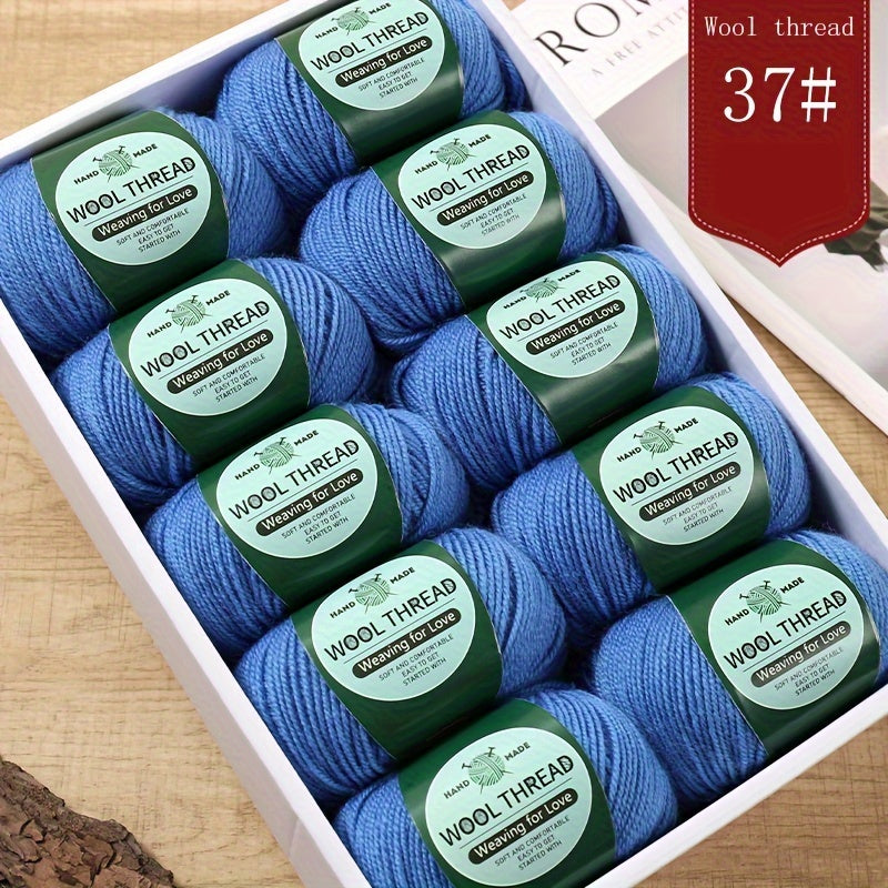 10 pieces of Australian yarn, each pack weighing approximately 500g with 10 balls. It has a moderate thickness, is easy to knit, soft, and warm. Ideal for crocheting sweaters, coats, vests