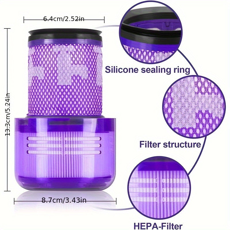 Enhance the air quality in your home with this set of 3 washable HEPA filters designed for Dyson V12 Slim & Absolute Detect vacuum cleaners. These filters are compatible replacements for part number 971517-01, providing you with a cleaner and healthier