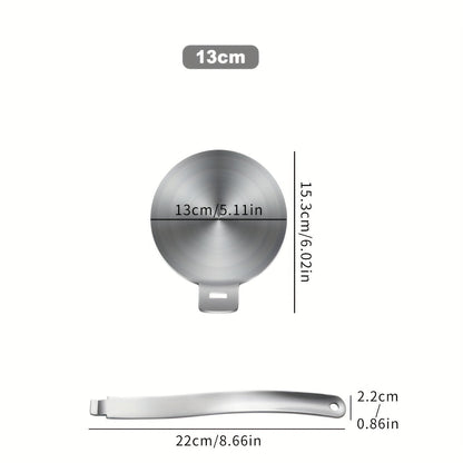 Choxila Stainless Steel Heat Diffuser Plate is designed with a detachable handle, making it suitable for use on both gas and induction stoves. It is an ideal tool for cooking milk and coffee with precise heat control.