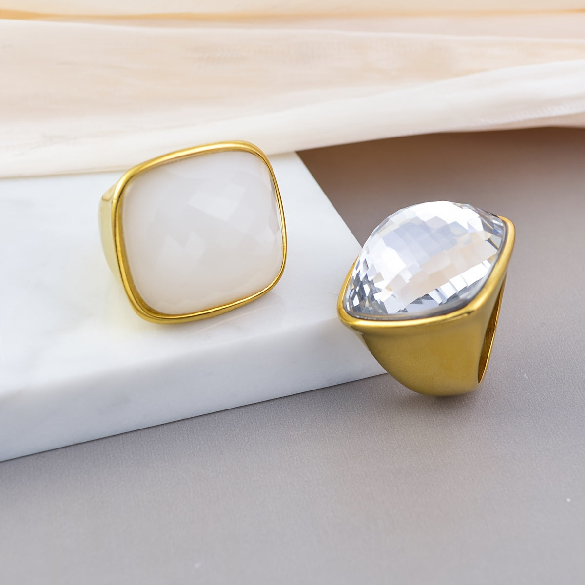 Elevate Your Look with our 1PC Hip Hop Luxury Style Square Gemstone Ring! This elegant statement ring features a large stone and is perfect for daily wear or special occasions. Made with 18K plated zirconia inlay and stainless steel band, this Mardi Gras