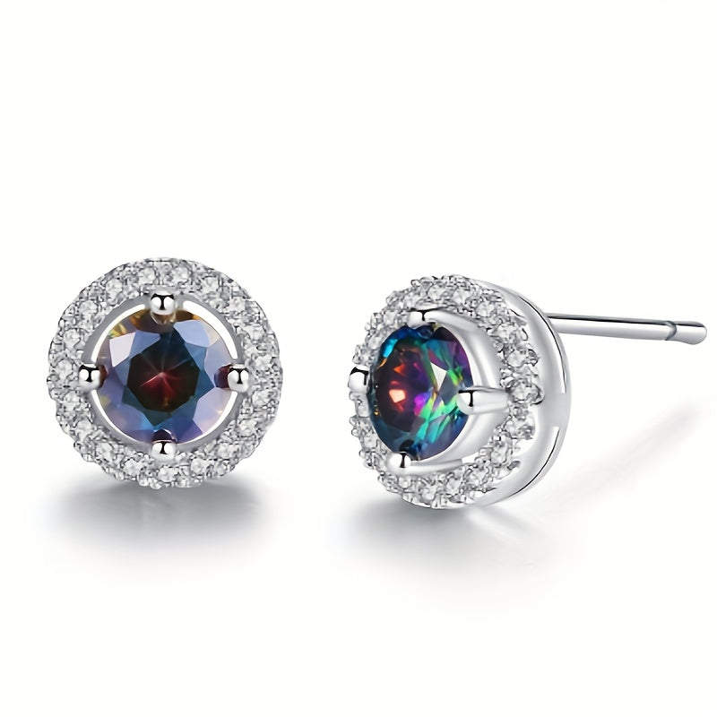 Moissanite Stud Earrings in Vintage Style - Made with 925 Sterling Silver, Suitable for Daily Wear and Gift Occasions, Perfect for Mardi Gras and All-Season Outfits, Hypoallergenic, Comes with a Deluxe Gift Box