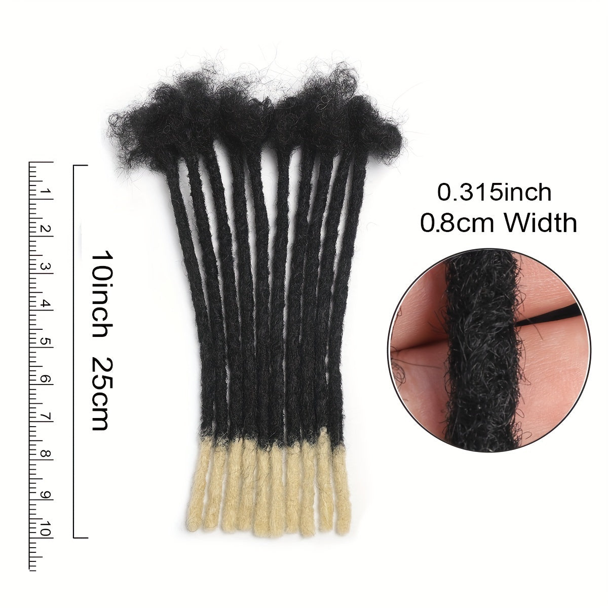 [Customer Favorite] 10-Inch Crochet Synthetic Loc Dreadlocks Extensions with 20 Strands, 0.8cm Wide, Hip-Hop and Reggae Inspired Style, Fashionable Afro Kinky Locs, Edgy Dirty Braids, Ideal for Punk Rock Fashion