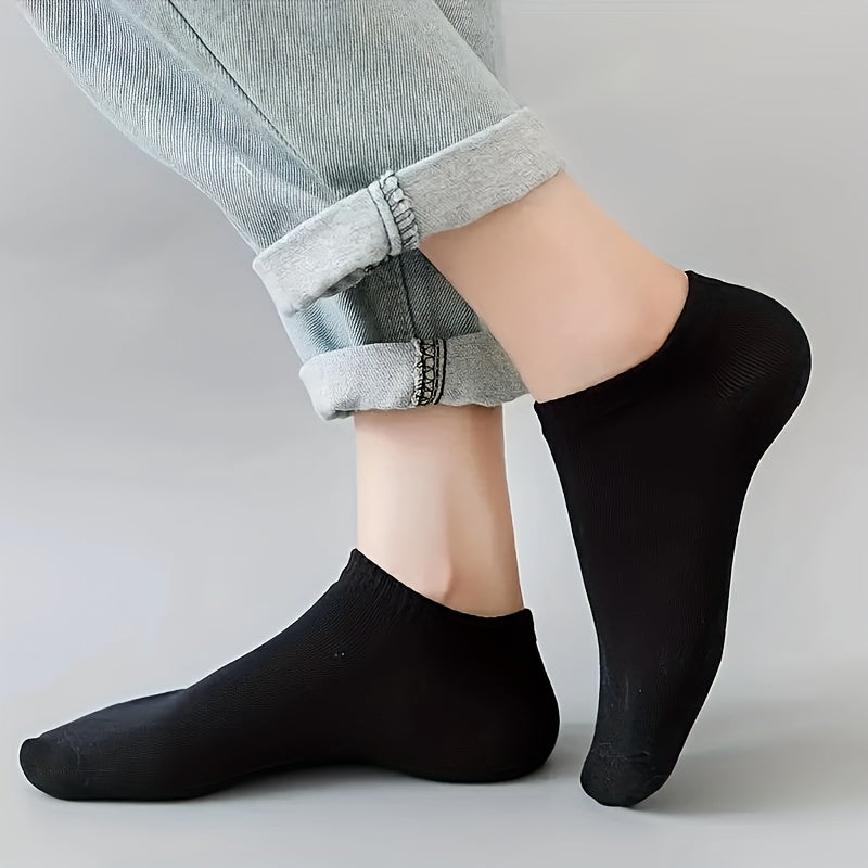 20, 30, or 50 pairs of unisex low cut socks with anti-odor and sweat absorption properties, suitable for all seasons.