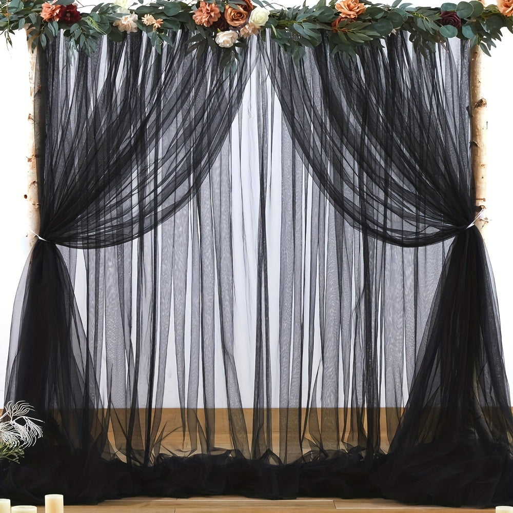 White Tulle Backdrop Curtain - Perfect for Parties, Weddings, and Home Decor - Size: 150*215cm