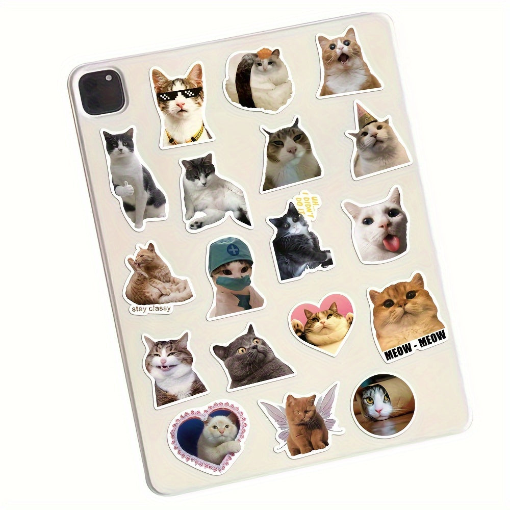 50 Funny Cat Vinyl Stickers for various items.