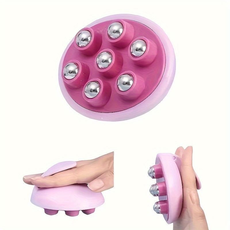 1pc Metal Massager Roller for Abdominal and Leg Slimming, Manual Full Body Massage Tool, No Battery Needed, Non-Electric Muscle Relief