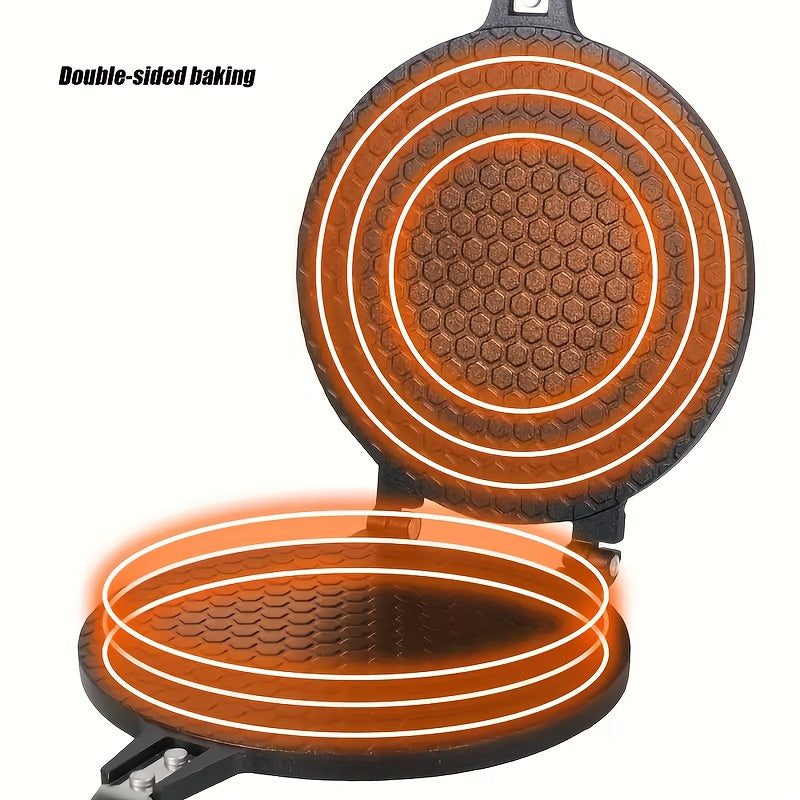 Deluxe Waffle Cone Maker for ice cream cones and waffles - Easy release, durable bakeware with heat-resistant handle for home baking.