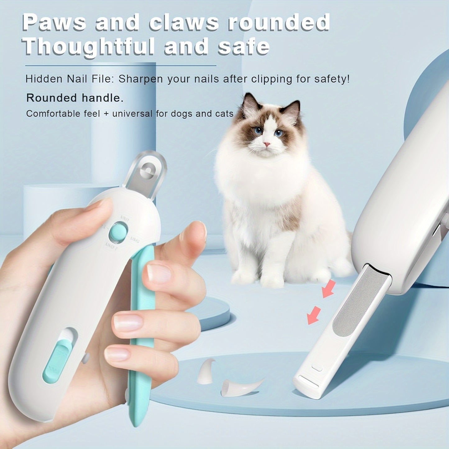 PetGroomPro Adjustable Aperture Nail Clippers for Cats and Dogs, Professional Grooming Tool suitable for small to large pets, no battery required